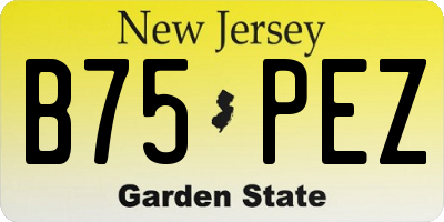NJ license plate B75PEZ