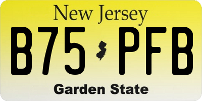 NJ license plate B75PFB