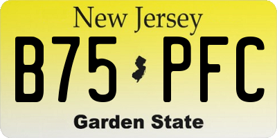 NJ license plate B75PFC