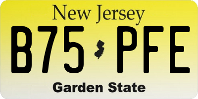 NJ license plate B75PFE
