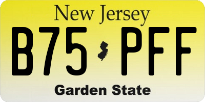 NJ license plate B75PFF