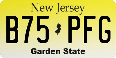 NJ license plate B75PFG