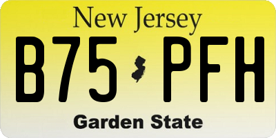 NJ license plate B75PFH