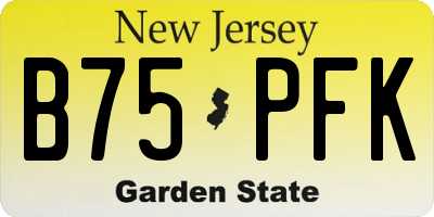 NJ license plate B75PFK