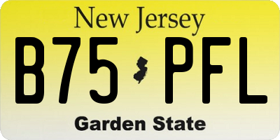 NJ license plate B75PFL