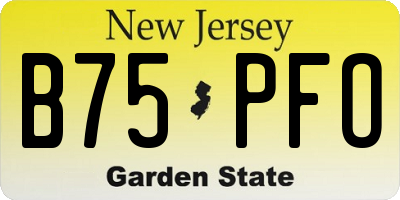 NJ license plate B75PFO