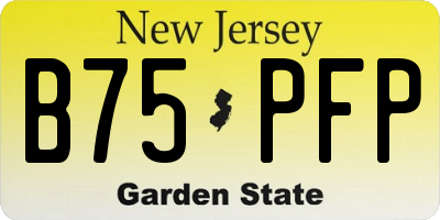 NJ license plate B75PFP