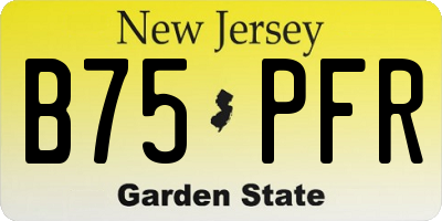 NJ license plate B75PFR