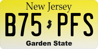 NJ license plate B75PFS
