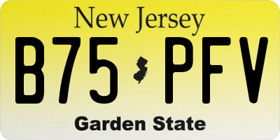 NJ license plate B75PFV