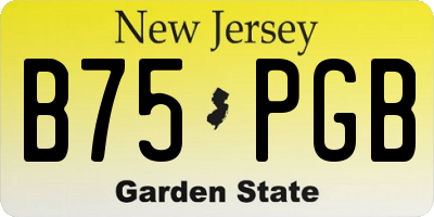 NJ license plate B75PGB