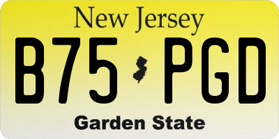 NJ license plate B75PGD