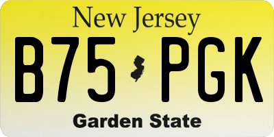 NJ license plate B75PGK