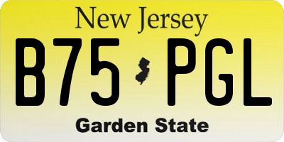 NJ license plate B75PGL