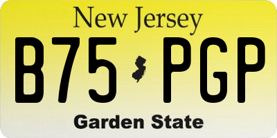 NJ license plate B75PGP