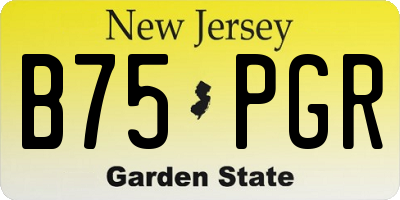 NJ license plate B75PGR