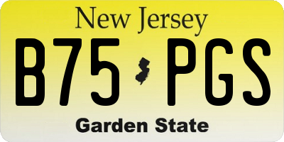 NJ license plate B75PGS