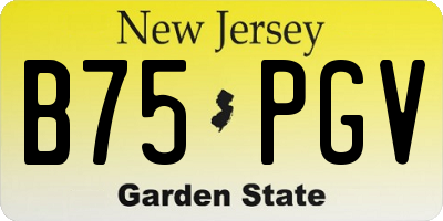 NJ license plate B75PGV