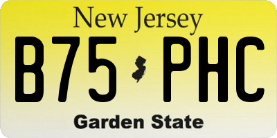 NJ license plate B75PHC