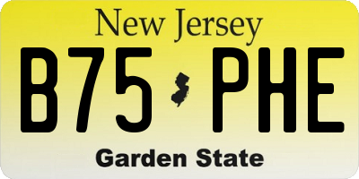 NJ license plate B75PHE