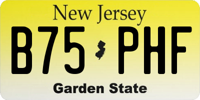 NJ license plate B75PHF