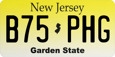 NJ license plate B75PHG