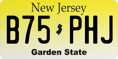 NJ license plate B75PHJ