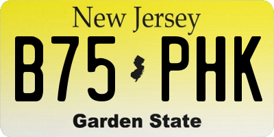 NJ license plate B75PHK