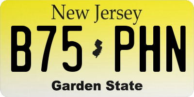 NJ license plate B75PHN
