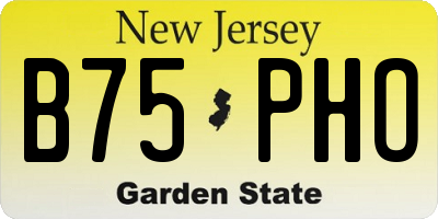 NJ license plate B75PHO