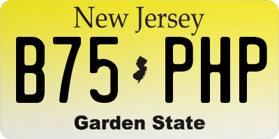 NJ license plate B75PHP