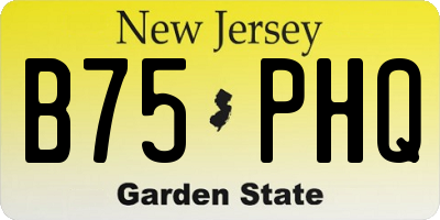 NJ license plate B75PHQ