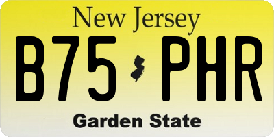 NJ license plate B75PHR