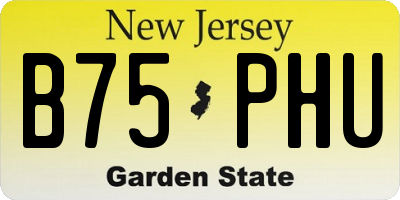 NJ license plate B75PHU