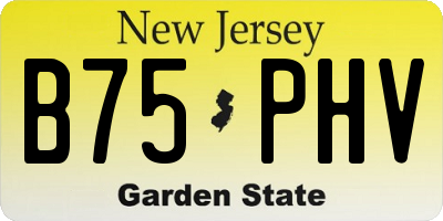 NJ license plate B75PHV