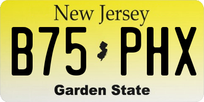 NJ license plate B75PHX