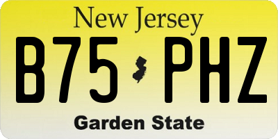 NJ license plate B75PHZ