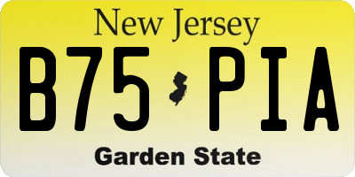 NJ license plate B75PIA