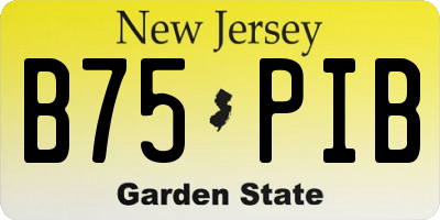 NJ license plate B75PIB
