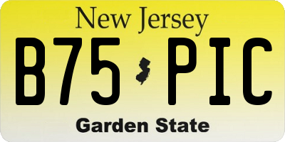 NJ license plate B75PIC