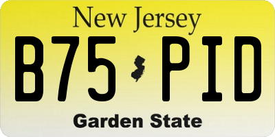 NJ license plate B75PID