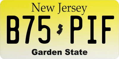 NJ license plate B75PIF