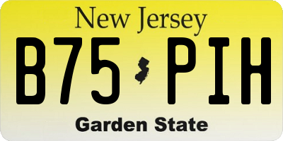 NJ license plate B75PIH