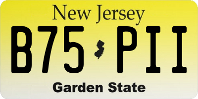NJ license plate B75PII