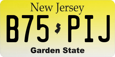 NJ license plate B75PIJ