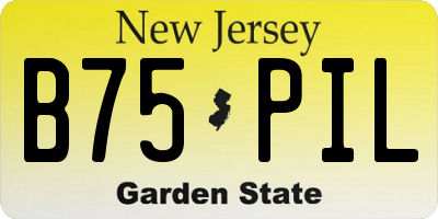 NJ license plate B75PIL