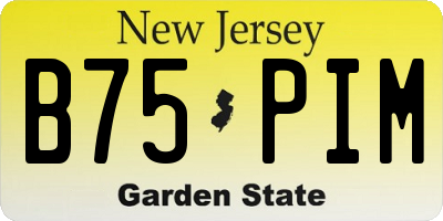 NJ license plate B75PIM