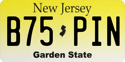 NJ license plate B75PIN