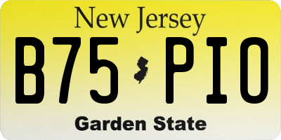 NJ license plate B75PIO