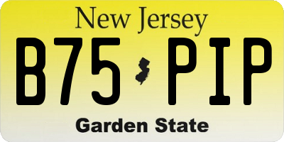 NJ license plate B75PIP